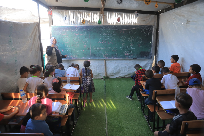 Börn í SOS skóla á Gaza, október 2025.