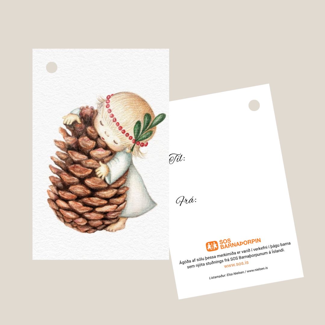 Merkimiðar - Jólaköngull (5 stk)