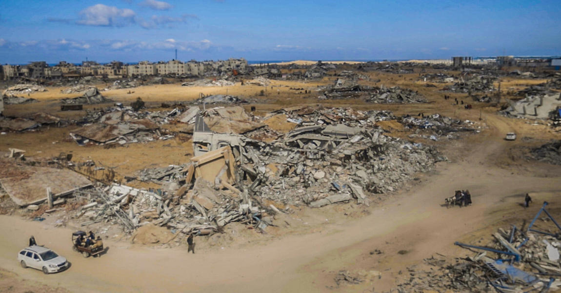 SOS barnaþorpið á Gaza rústir einar